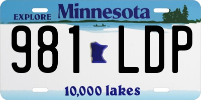MN license plate 981LDP
