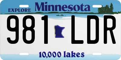 MN license plate 981LDR