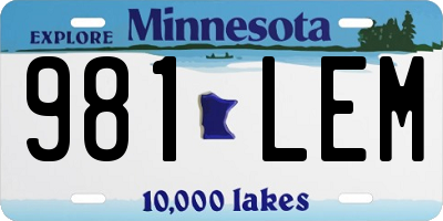 MN license plate 981LEM