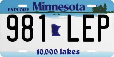 MN license plate 981LEP