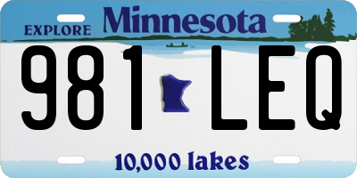MN license plate 981LEQ