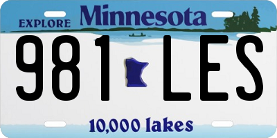 MN license plate 981LES