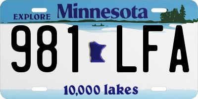 MN license plate 981LFA