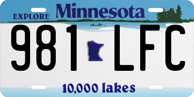 MN license plate 981LFC