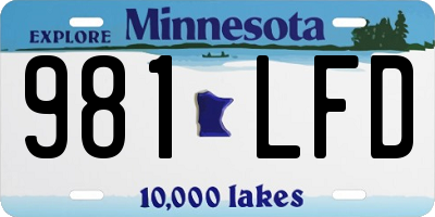 MN license plate 981LFD