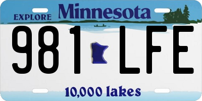 MN license plate 981LFE