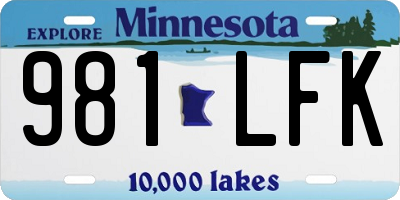 MN license plate 981LFK