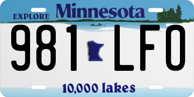 MN license plate 981LFO