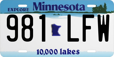 MN license plate 981LFW