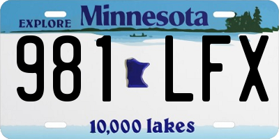 MN license plate 981LFX
