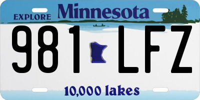 MN license plate 981LFZ