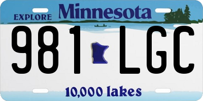MN license plate 981LGC