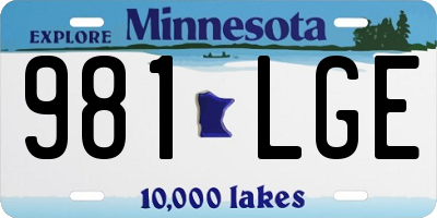 MN license plate 981LGE