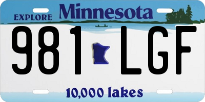 MN license plate 981LGF