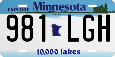 MN license plate 981LGH