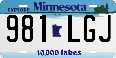 MN license plate 981LGJ