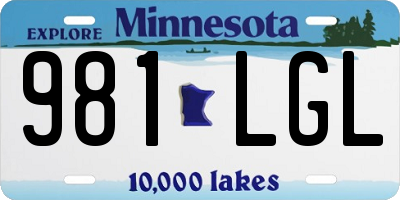 MN license plate 981LGL