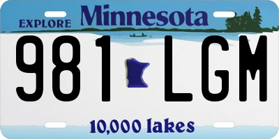 MN license plate 981LGM