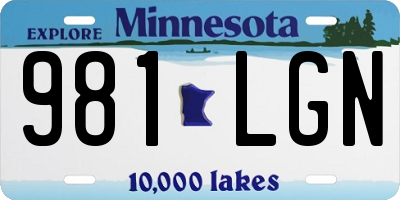 MN license plate 981LGN