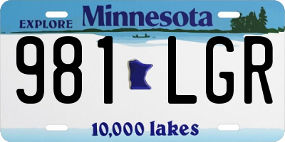 MN license plate 981LGR