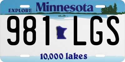 MN license plate 981LGS
