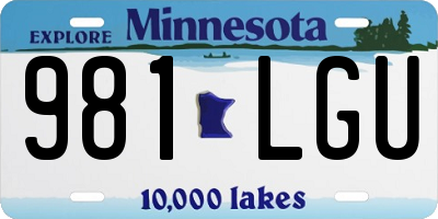 MN license plate 981LGU