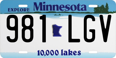 MN license plate 981LGV