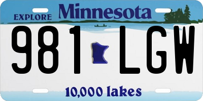 MN license plate 981LGW
