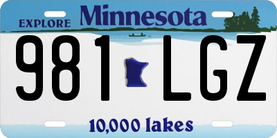 MN license plate 981LGZ