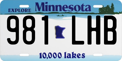 MN license plate 981LHB