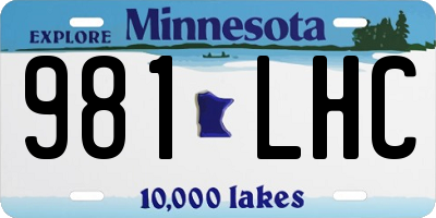 MN license plate 981LHC
