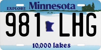 MN license plate 981LHG
