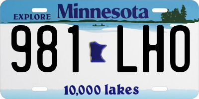 MN license plate 981LHO