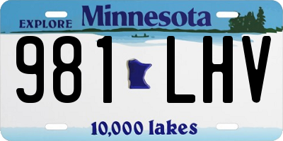 MN license plate 981LHV