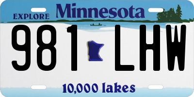 MN license plate 981LHW