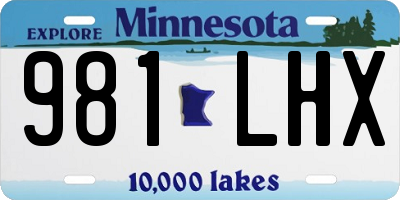 MN license plate 981LHX