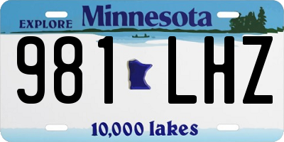 MN license plate 981LHZ