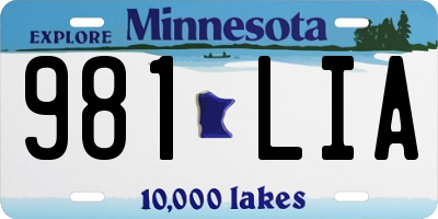 MN license plate 981LIA