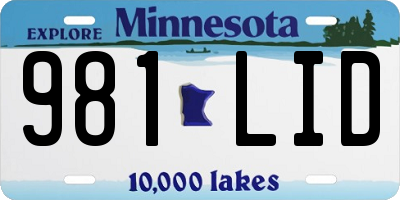 MN license plate 981LID