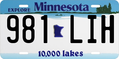 MN license plate 981LIH