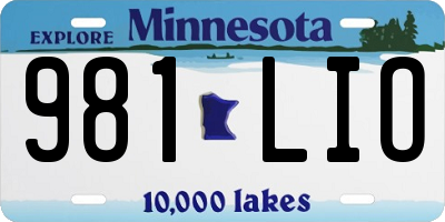 MN license plate 981LIO