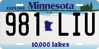 MN license plate 981LIU