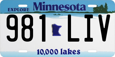 MN license plate 981LIV