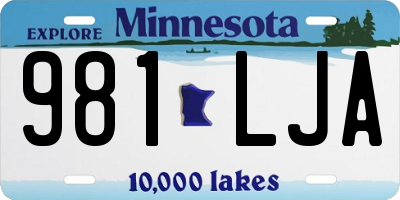 MN license plate 981LJA