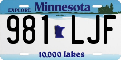 MN license plate 981LJF