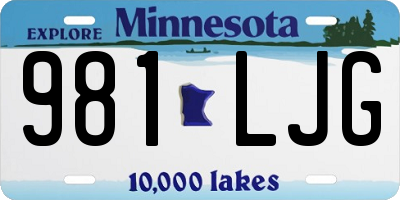 MN license plate 981LJG