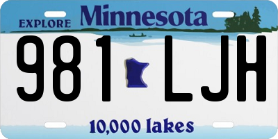 MN license plate 981LJH