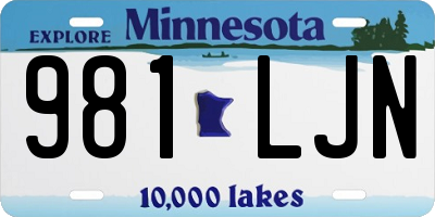 MN license plate 981LJN