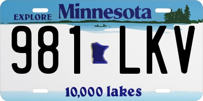 MN license plate 981LKV
