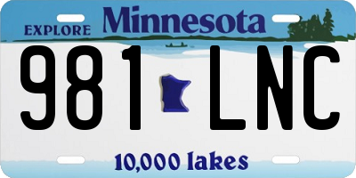 MN license plate 981LNC